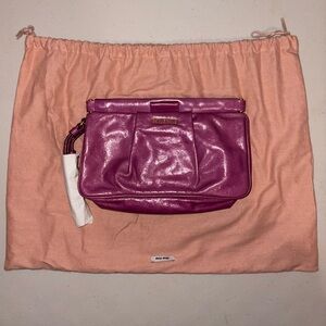 Miu Miu Leather Pink Clutch